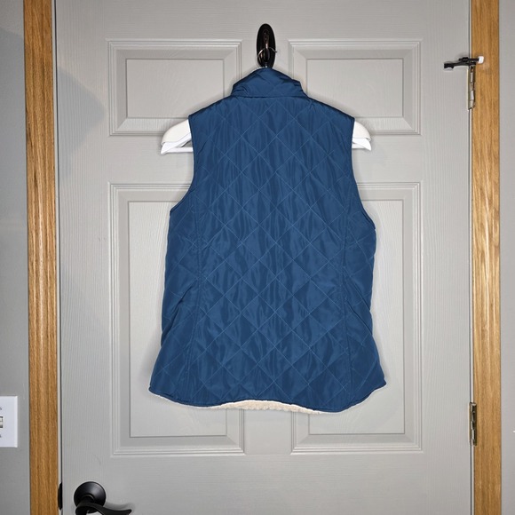 Ariat Real Reversible Dilon Teal Vest Faux Sherpa Women's Size Medium Western - Picture 7 of 9
